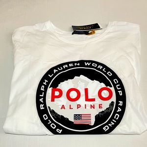 Polo Ralph Lauren Men's L Alpine World Cup Racing White SS T-Shirt